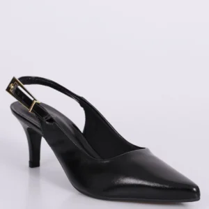 sapato slingback com fivela preto